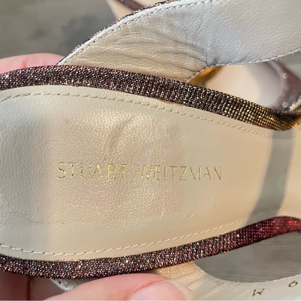 Stuart Weitzman Bronze Brown Eventually Mules Poi… - image 5